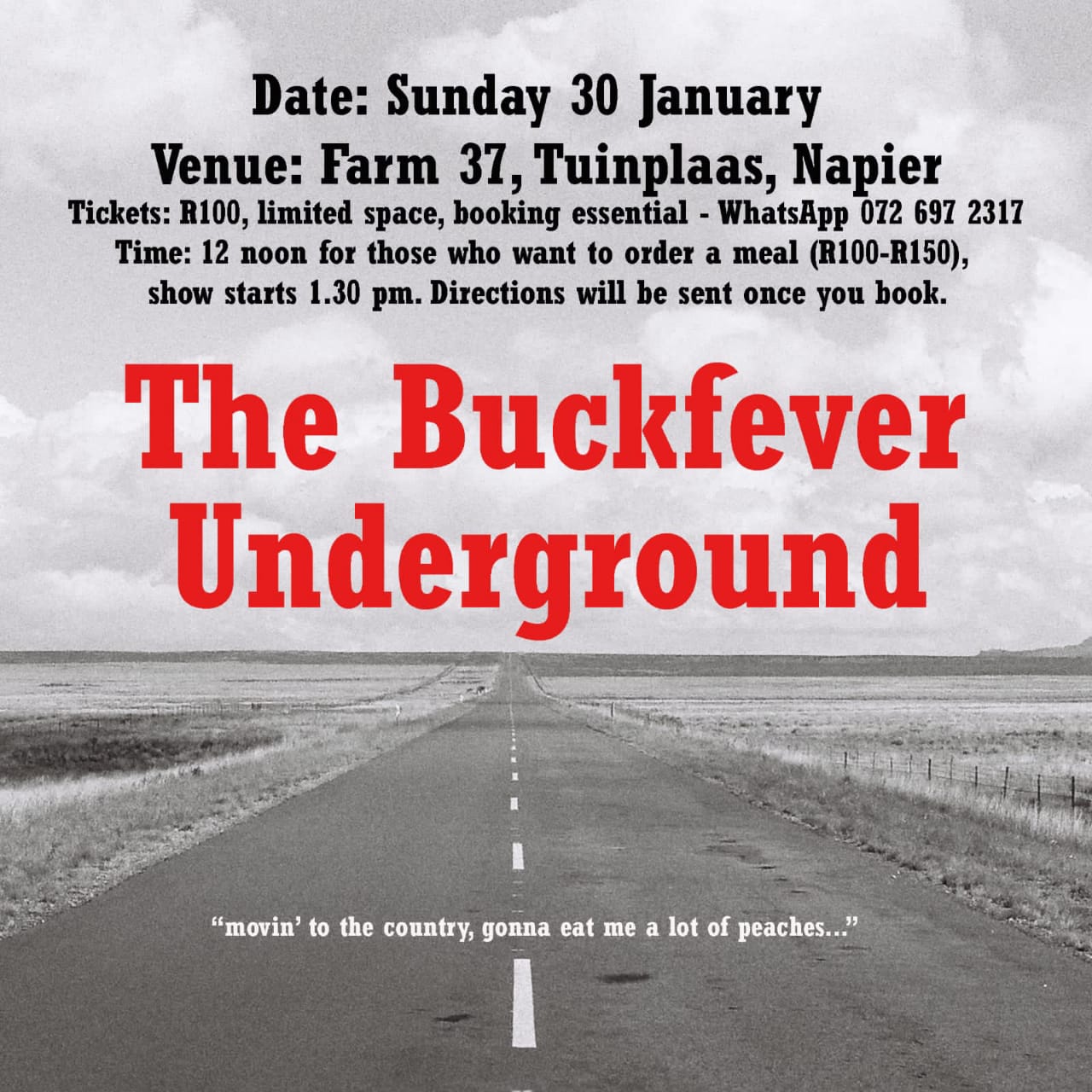 Poster for The Buckfever Underground that happened on the 30th of January