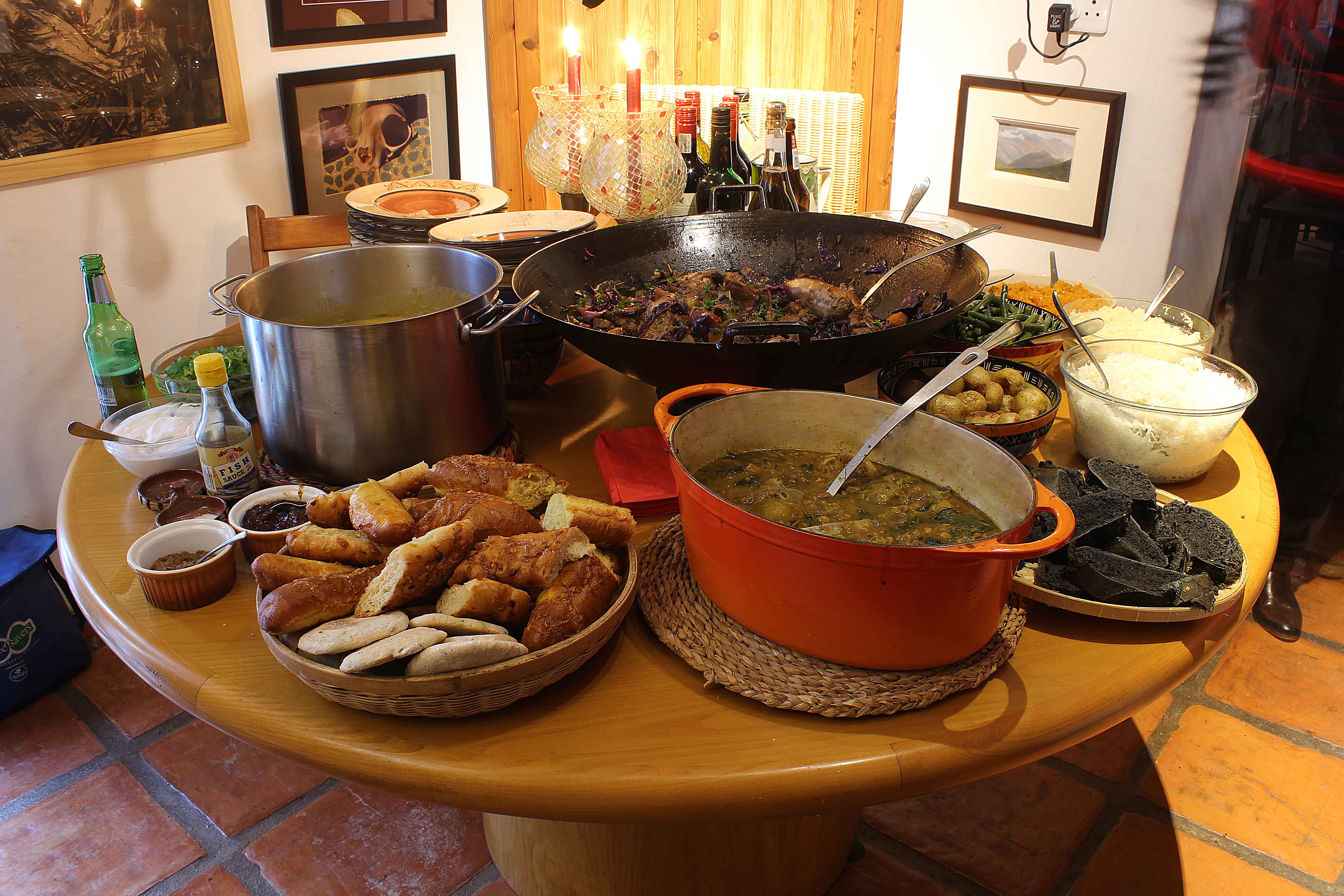A table full of food.