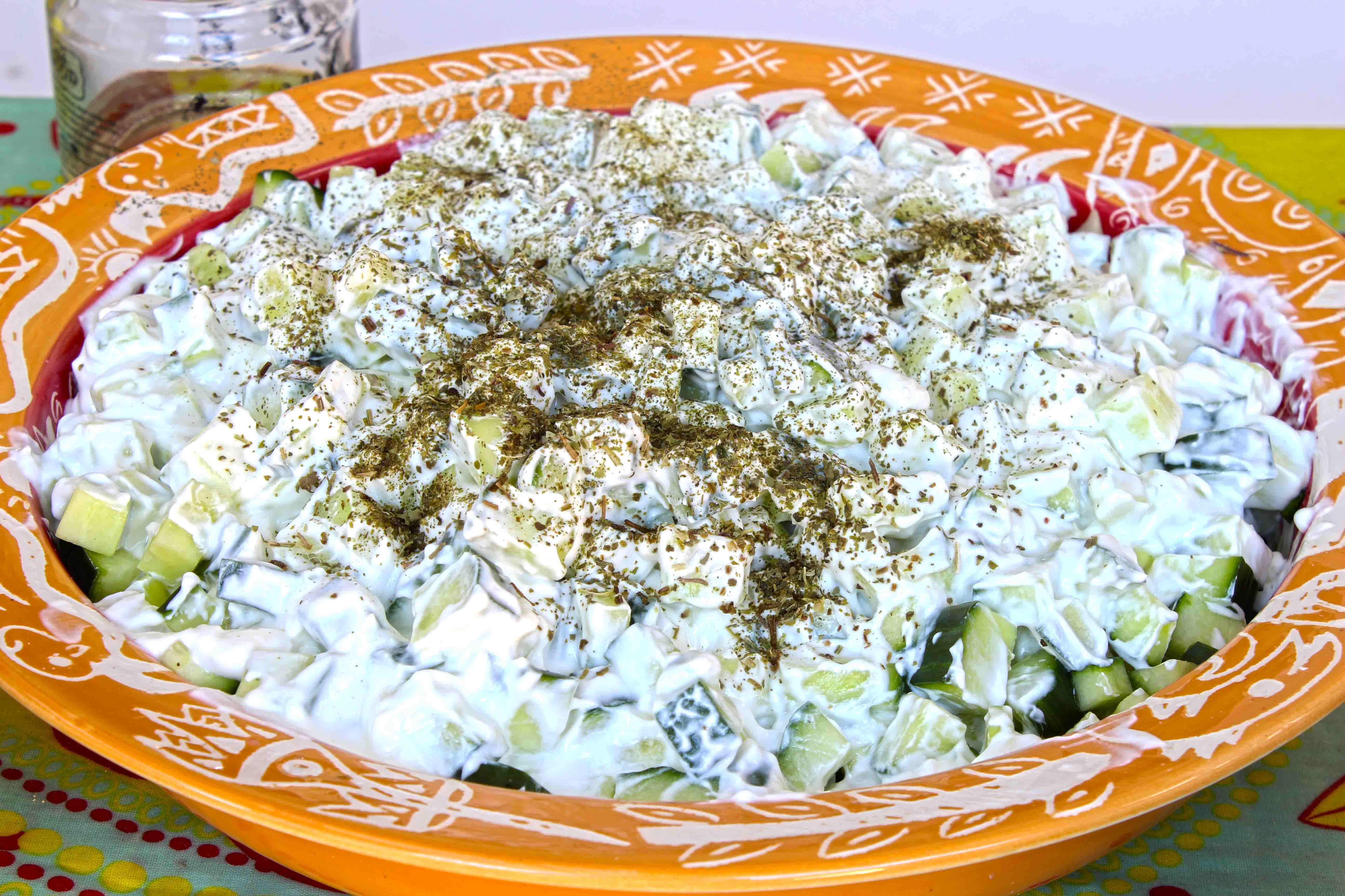 Minty Yoghurt and Cucumber Salad.