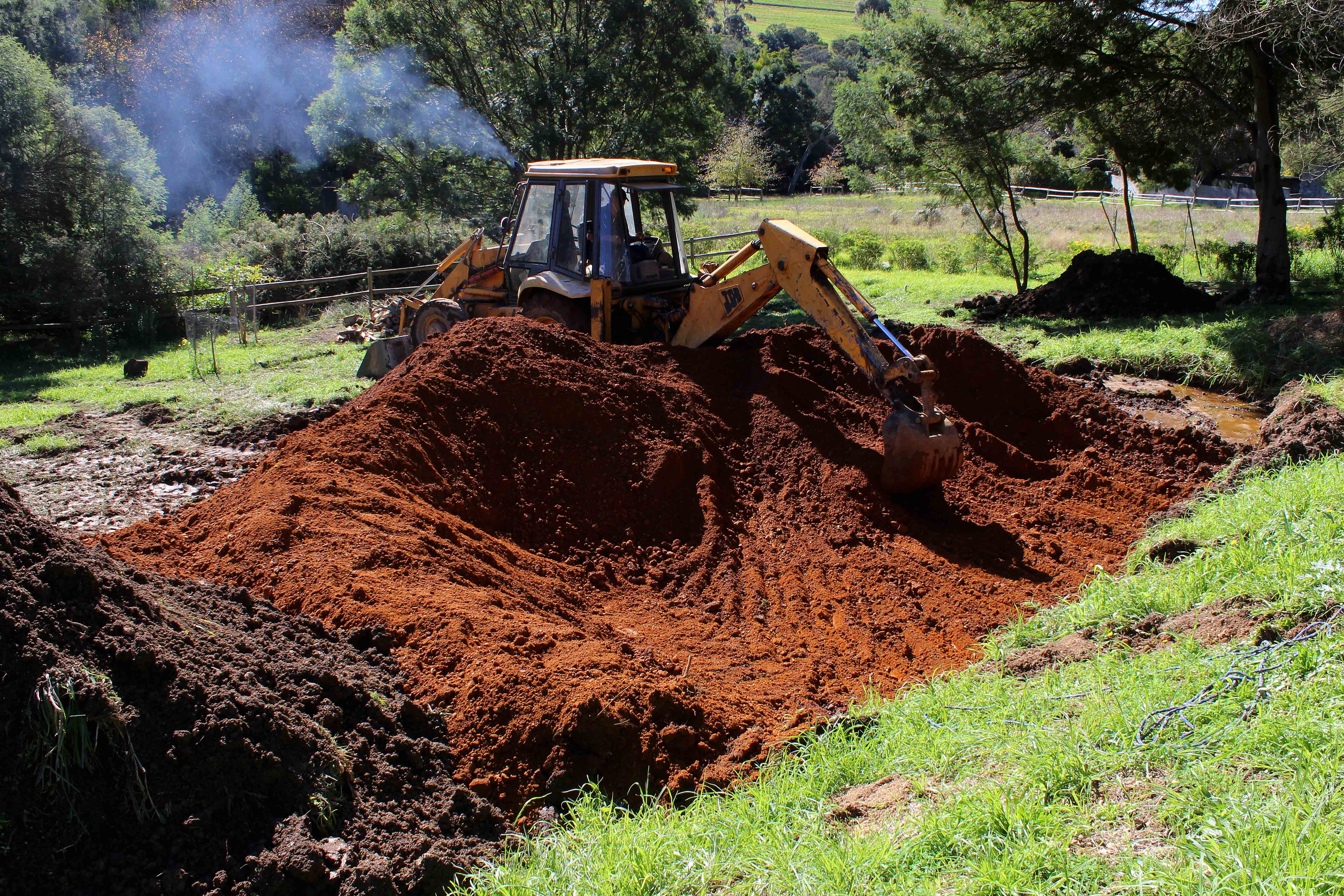 A dam being built